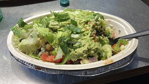 Veggie bowl after a few mouthfuls   at Chipotle in Louisville