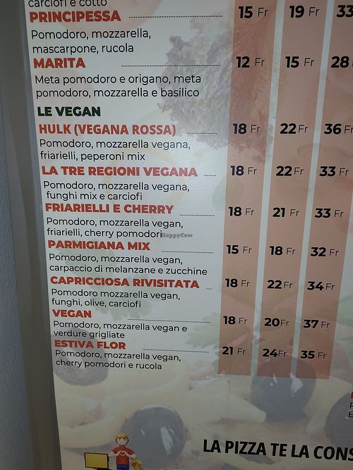 Menu at Pizza Napoli - Take Away  in Bellinzona