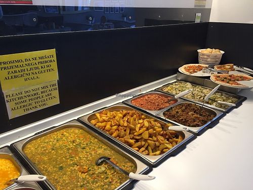 Right side of the vegan buffet at 108 in Ljubljana