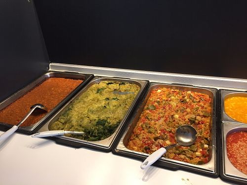 Left side of the vegan buffet at 108 in Ljubljana