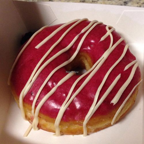 My White Chocolate Stripes donut at Donut Friend - Highland Park in Los Angeles