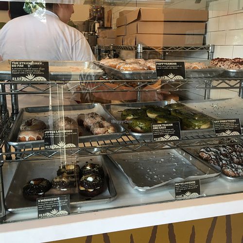 Some of the pre-made creations at Donut Friend - Highland Park in Los Angeles