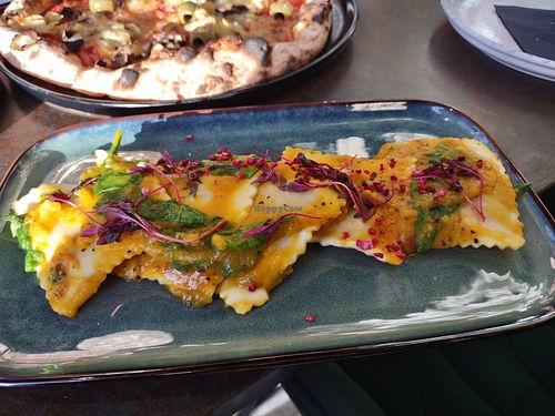 Butternut Ravioli. Deliciously vegan. at The Italian Sul Lago in Milton Keynes