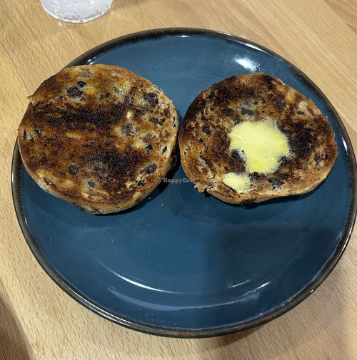 Toasted Fruit Teacake with Vegan Spread   at Morrisons Cafe in Scarborough
