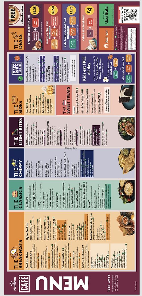 Menu 2024  at Morrisons Cafe in Scarborough