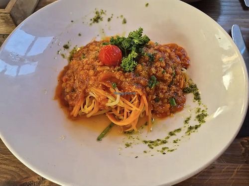 Gemüsespaghetti mit Linsenbolognese at Das Wirtshaus in Obernburg Am Main