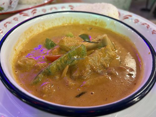 Gang Ped Tofu
Thai red curry with VG chicken   at Zaap Thai Street Food in Durham