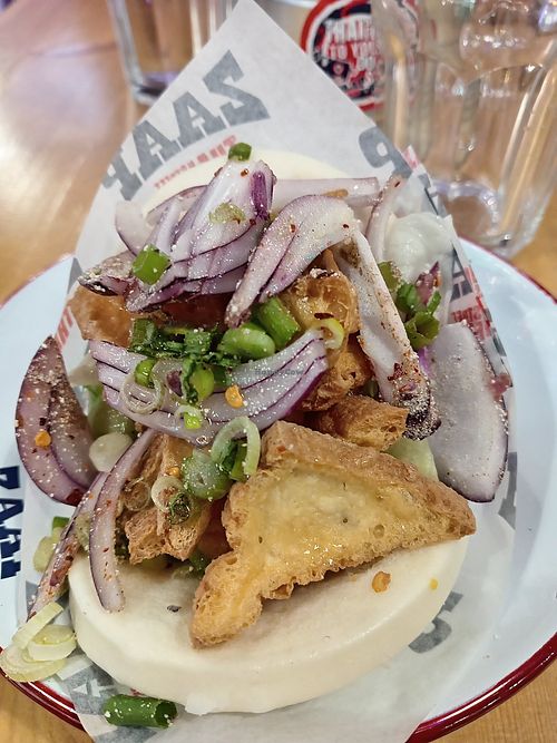 Crispy tofu bao bun at Zaap Thai Street Food in Durham