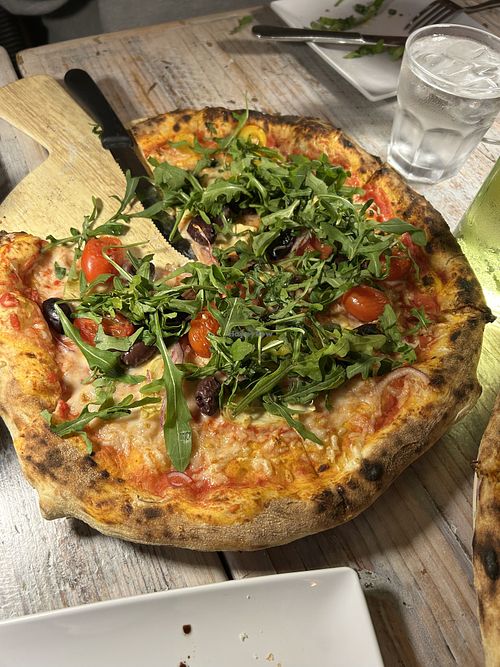 Jackson pizza w vegan cheese   at Buona Forchetta  in Newport Beach