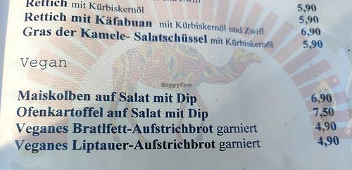 Aktuelle Speisekarte (2024) at Pechmann's alte Ölmühle in Deutsch Goritz