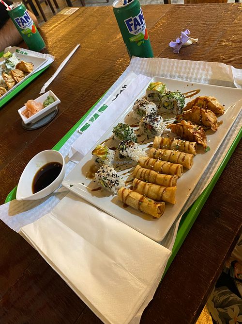 Vegan sushi menu at Sushi Moonlight in Funchal