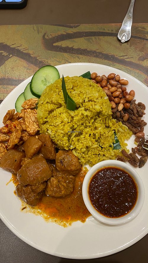 Potato and mock chicken with turmeric rice at Hainan Village Signature - Sandakan - 海南乡 in Sandakan