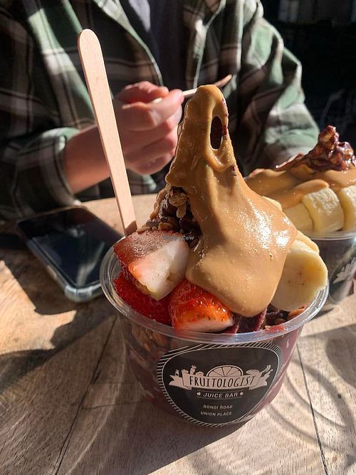 Acai Bowl with Peanut Butter at Fruitologist in Rozelle