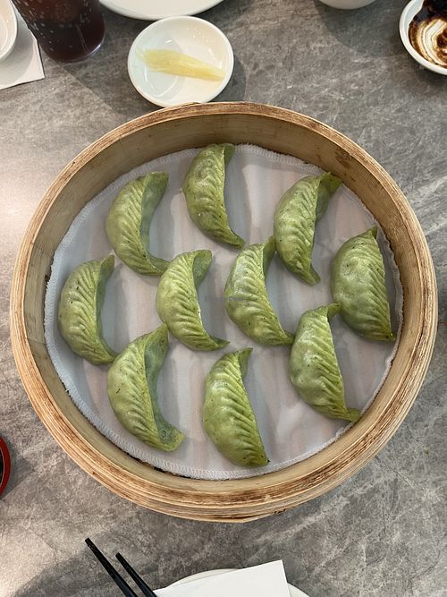 Vegetable dumplings   at Din Tai Fung - 鼎泰豐 in Central Singapore