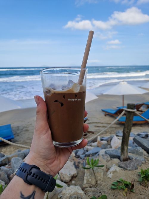 Black coffee with oat milk at Hít Hà Cafe in Hoi An