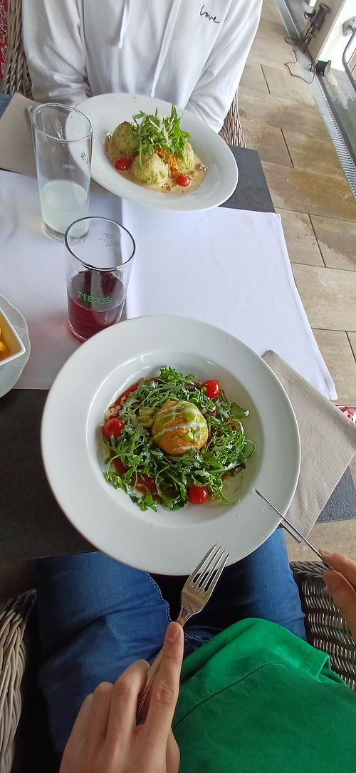 Frittierter Burrata mit Tomatensauce at Seehotel Restaurant Bader in Bobenheim-roxheim