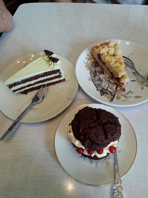 choice of desserts at Cafe Hibiskus in Cologne
