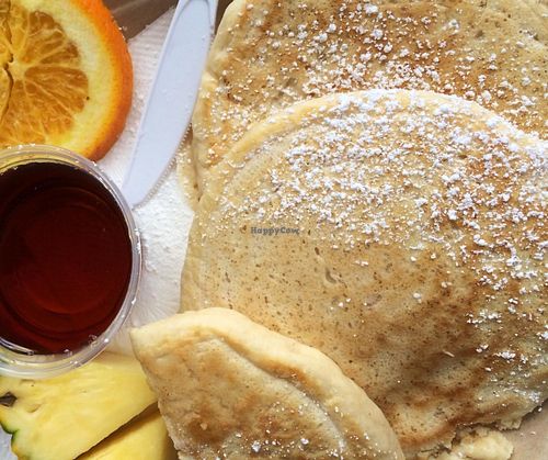 The pancakes were amazing and they use real maple syrup! at Evolution Bakery and Cafe in Kailua Kona