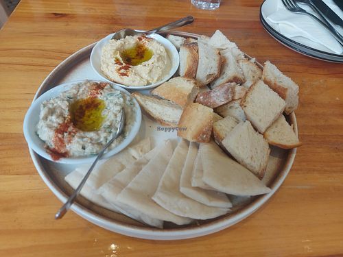 Hummus & babaganoush plate at Island Table Grocer Cafe in New Territories