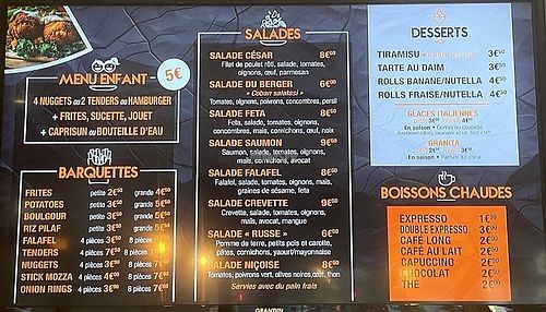 Menu avec options véganes   at O'Bon Grill in Nancy