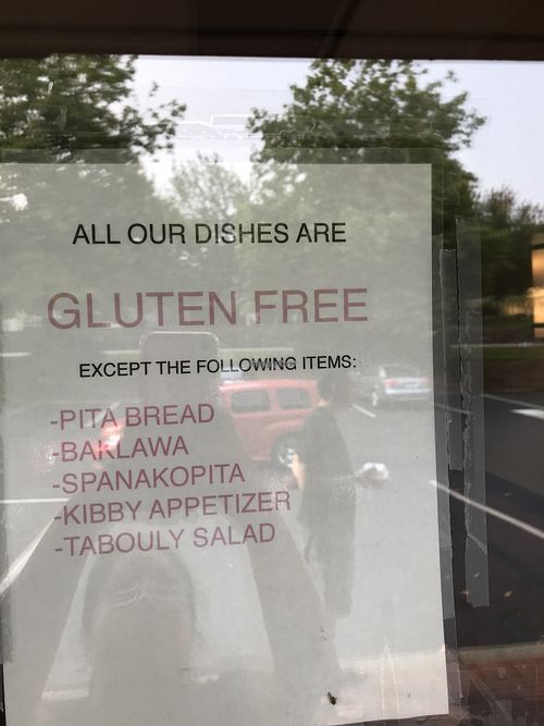 gluten free options at Mediterranean Kitchen in Kirkland