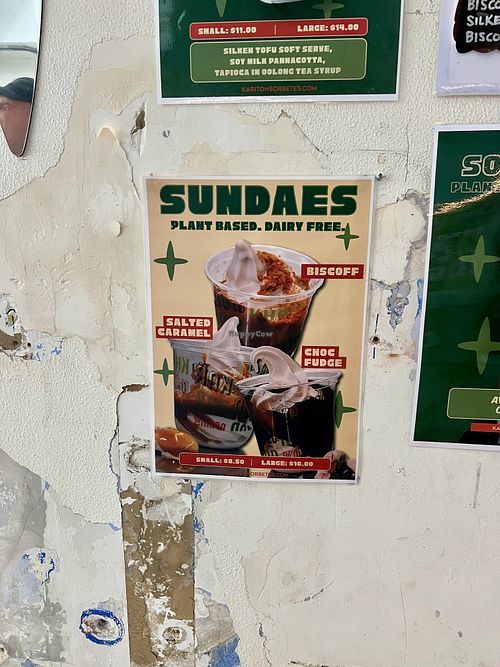 Plant based sundaes  at Kariton Sorbetes - Chinatown in Melbourne