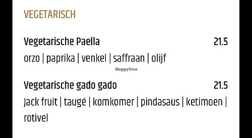 Twee vegetarische opties welke ook vegan zijn  at Planken Wambuis in Ede