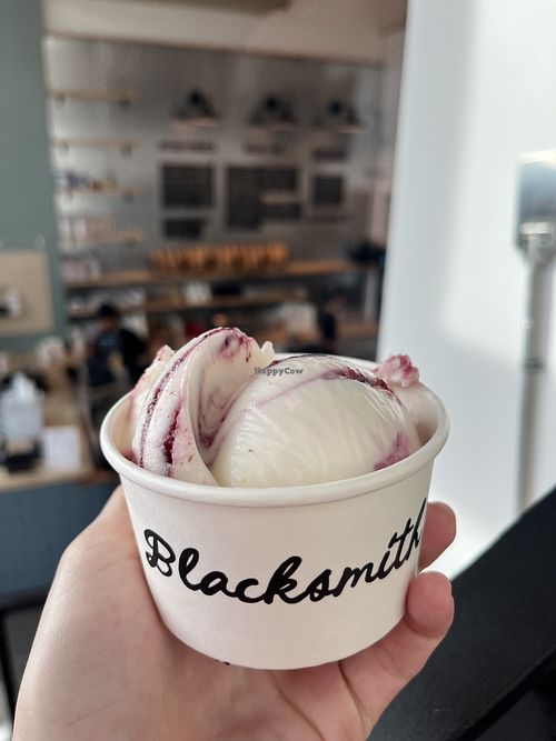 Lemon Blueberry — so good!   at Blacksmith Ice Cream Company in Millcreek