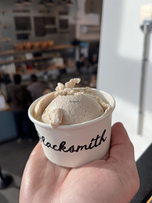 Snickerdoodle— loved the cookie/ cake chunks in this!   at Blacksmith Ice Cream Company in Millcreek
