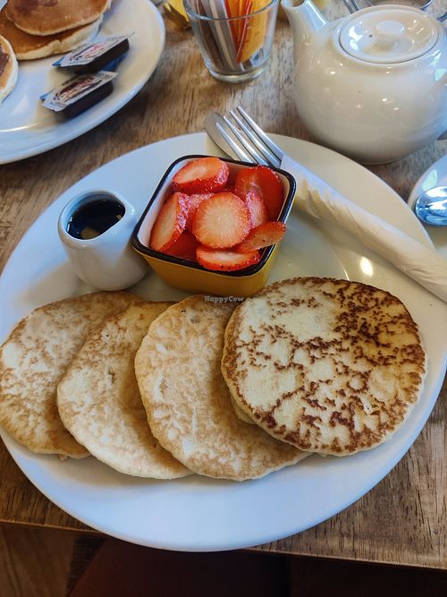Vegan pancakes at Cafe on the Mound in Edinburgh