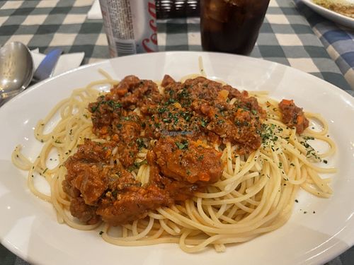 Espagueti a la boloñesa con not co  at Italianni's in Queretaro