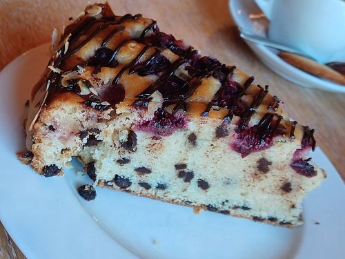 Cake with cherries and chocolate at Cafe am Rathaus in Todtnau