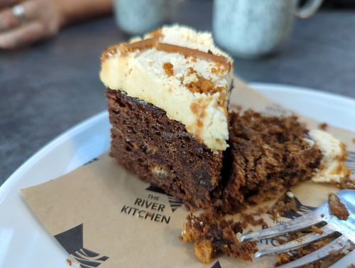 Biscoff cake, a ginger base and very tasty at The River Kitchen - Museum of Making in Derby