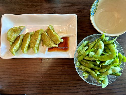 Veggie gyoza and edamame appetizers   at Iwa Sushi & Grill in Wenatchee