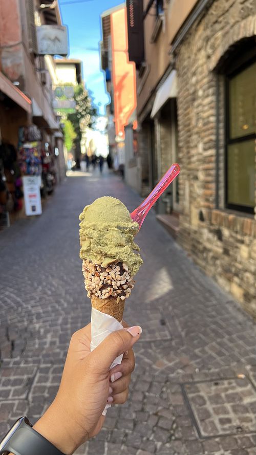 Pistachio Gelatoo  at Cremaria Bulian in Sirmione