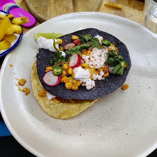 Street corn tostada (main, £11.50) at The Birds Nest   in Shrewsbury