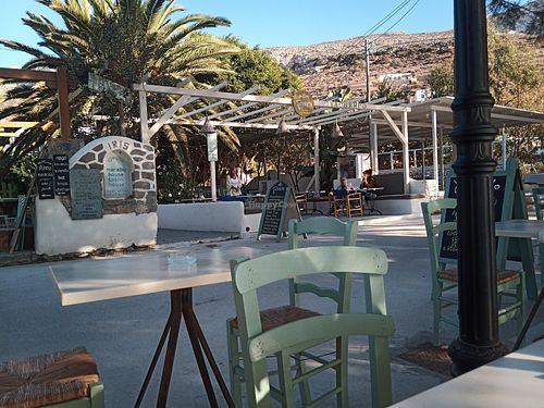 Great outdoor seating. Chilled vibe at YACHENDO in Amorgos