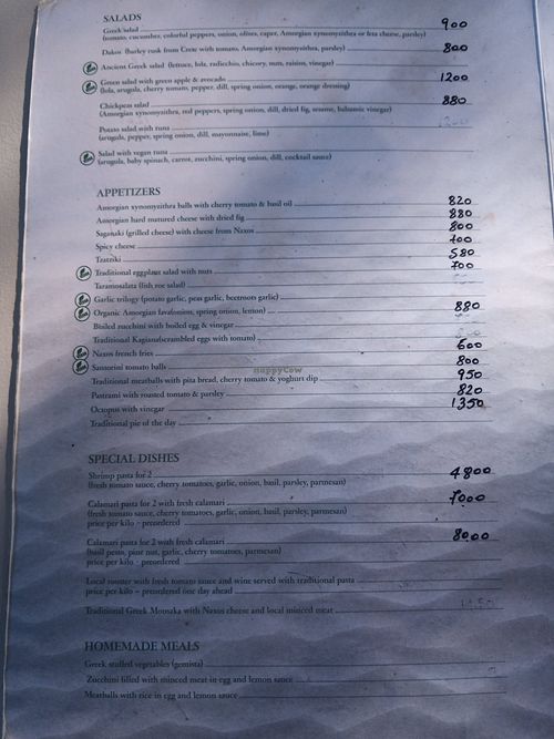 Vegan appetizers at YACHENDO in Amorgos