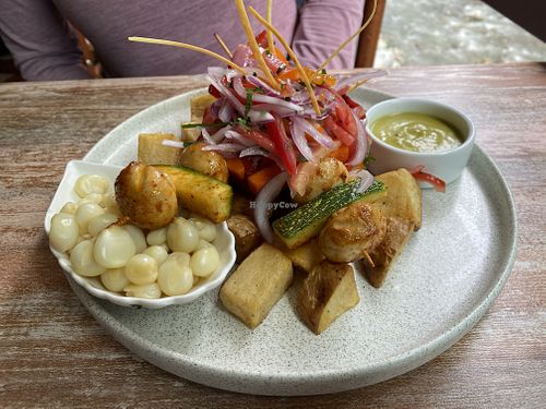 Vegetable skewers  at KAYMANKA - Centenario de Machu Picchu in Aguas Calientes