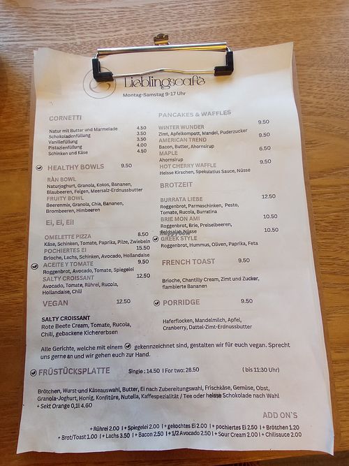 Menu part 3 at Lieblingscafé  in Trossingen