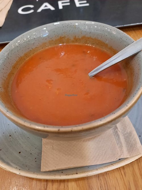 Tomato and basil soup at Marks & Spencer in Newport