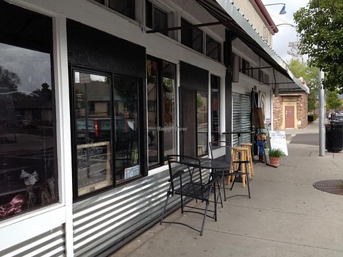 outside seating options  at Whyld Ass in Flagstaff