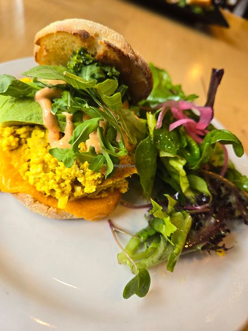 Vegan brekky sammy at Bayside Farmstead Café in Bayside