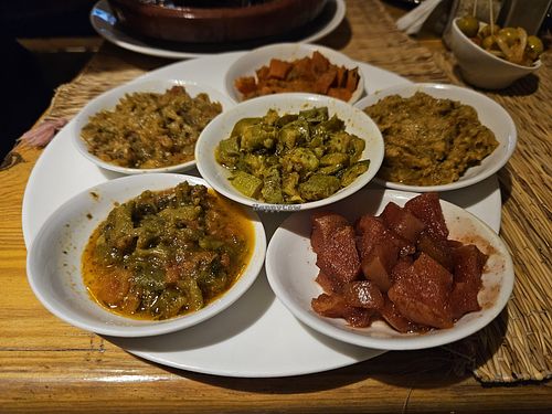 Six maroccan salads! The best   at Restaurant Riad53 - Dining Oasis in Fes