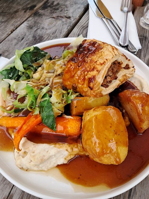 Vegan Wellington roast at The Bower Inn in Somerset