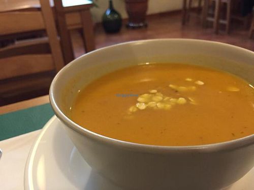 Vegan vegetable soup at L'Espiga d'Or in Tarragona