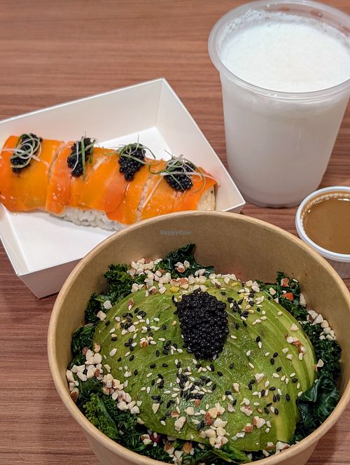 The One Bowl and salmon caviar (I think) at ONE bOwl Vegan by CANES in Bangkok