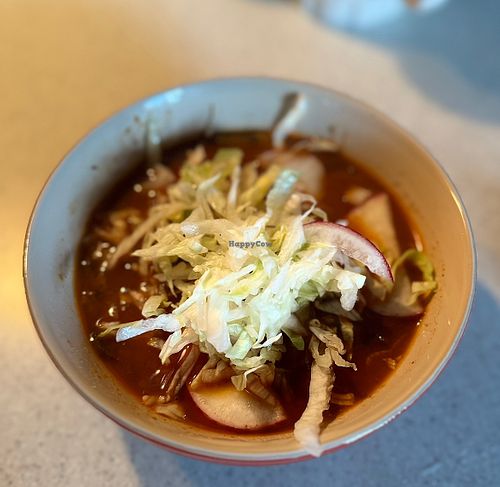Super small portion of pozole that didn’t include oregano or lemon only a bit of lettuce and radish😡very disappointed. #Veganuary at El Sazón de Tuux in Cuautitlan Izcalli