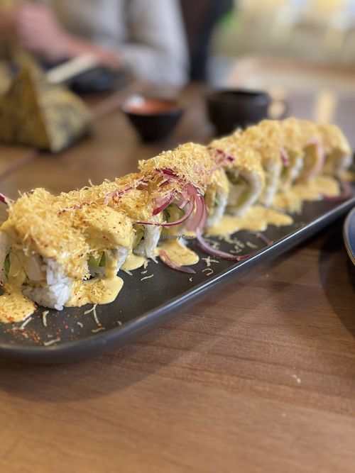 Roll with potato crisps  at Horus Vegan in Recoleta