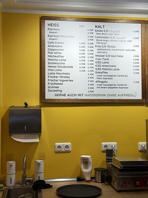 menu inside  at Café FREUNDlich in Luebeck